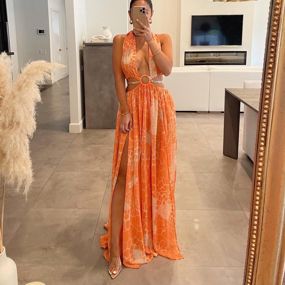 JLUXLABEL Orange Maxi Dress